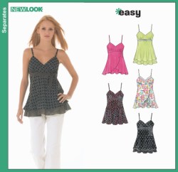 6466 EZ NL STRAPPY EMPIRE BABY DOLL TOPS PATTERN 10-22